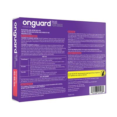 Show full view: Onguard Plus Flea & Tick Spot Treatment for Dogs, 45-88 lbs, 3 Doses (3-mos. supply) slide 2 of 11