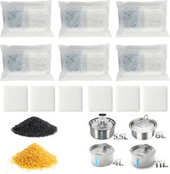 ONIZOOMI 2-in-1 Dog & Cat Water Fountain Replacement Filters, 6 count