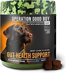 Operation Good Boy Beef Flavored Gut Health Supplement for Dogs, 90 count