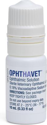 Show full view: OphtHAvet Ophthalmic Solution Eye Lubricant for Dogs & Cats, 10-mL bottle slide 3 of 3