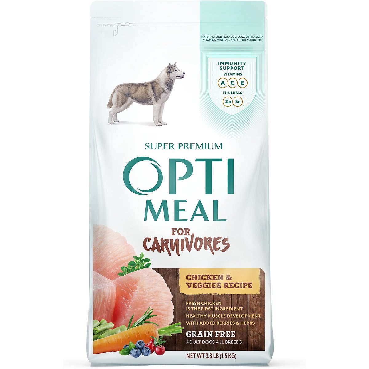 Optimeal Grain-Free Chicken & Veggies Recipe All Breed Dry Dog Food, 3.3-lb bag