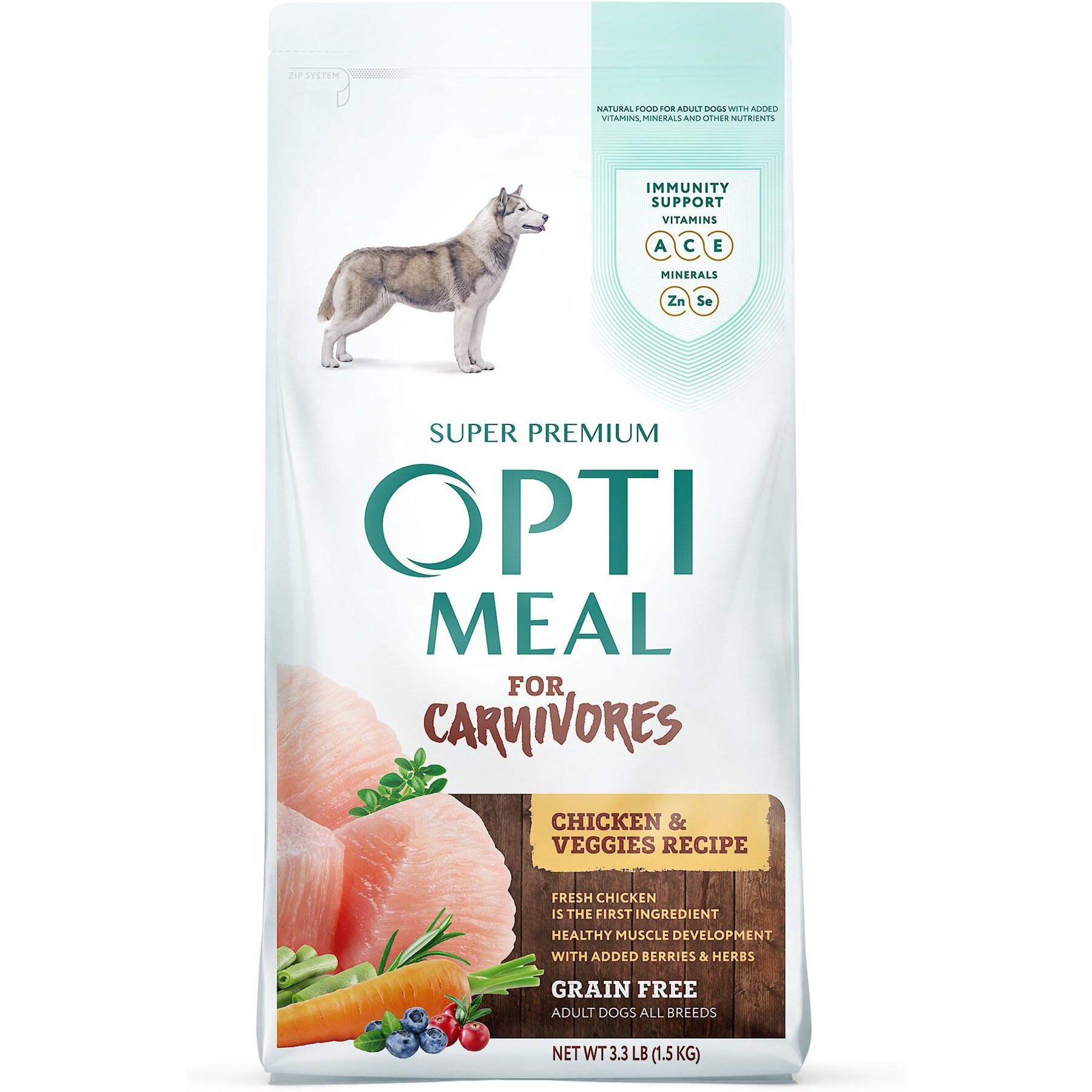 Optimeal Grain-Free Chicken & Veggies Recipe All Breed Dry Dog Food, 3.3-lb bag