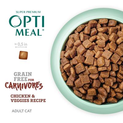 Show full view: Optimeal Grain-Free Chicken & Veggies Recipe Dry Cat Food, 3.3-lb bag slide 4 of 10