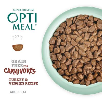 Show full view: Optimeal Grain-Free Turkey & Veggies Recipe Dry Cat Food, 3.3-lb bag slide 4 of 9