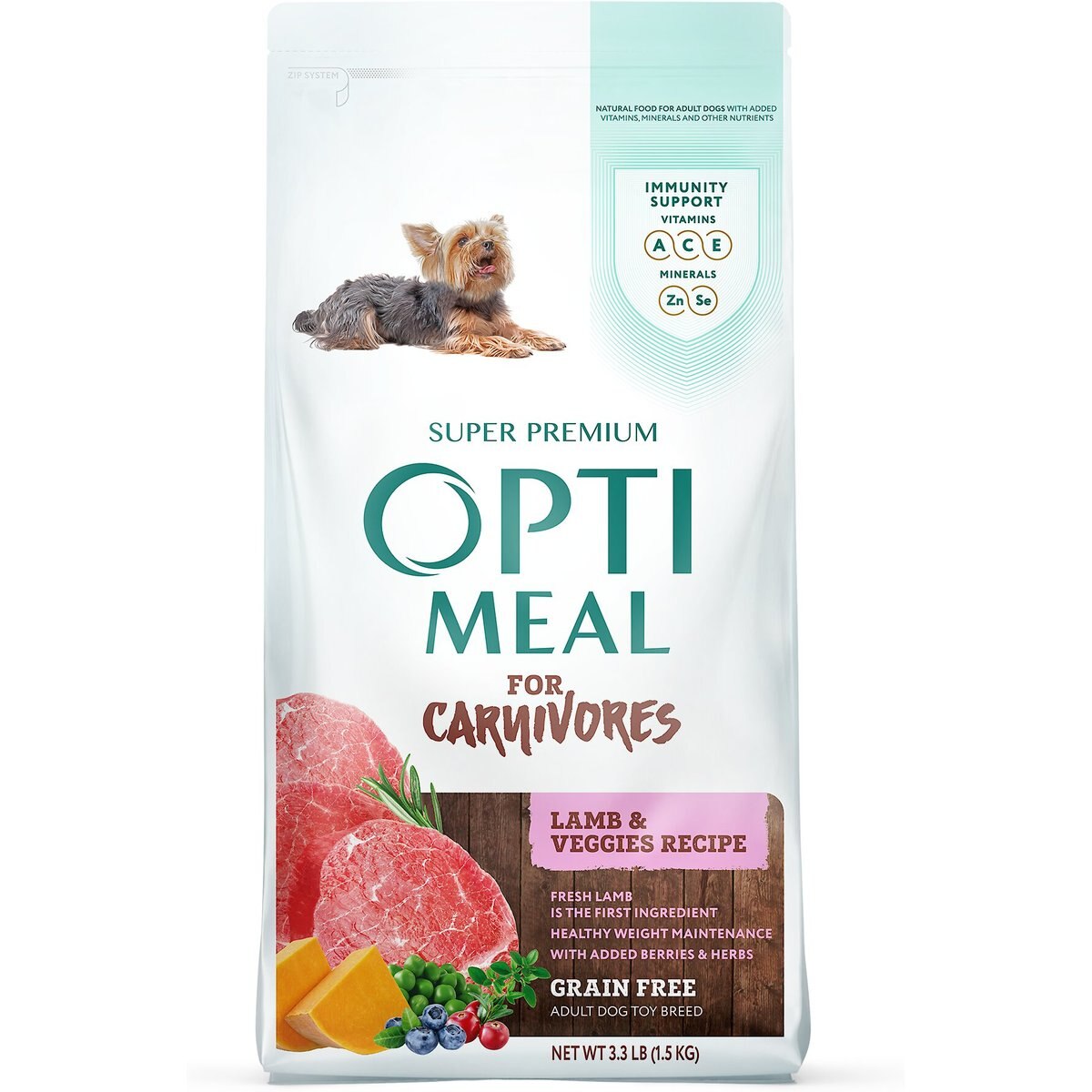 Optimeal Grain-Free Weight Management Lamb & Veggies Recipe Toy Breed Dry Dog Food, 3.3-lb bag