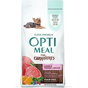 Optimeal for Carnivores Toy Breed Grain Free Weight Management Lamb & Veggies Recipe Adult Dog Dry Food