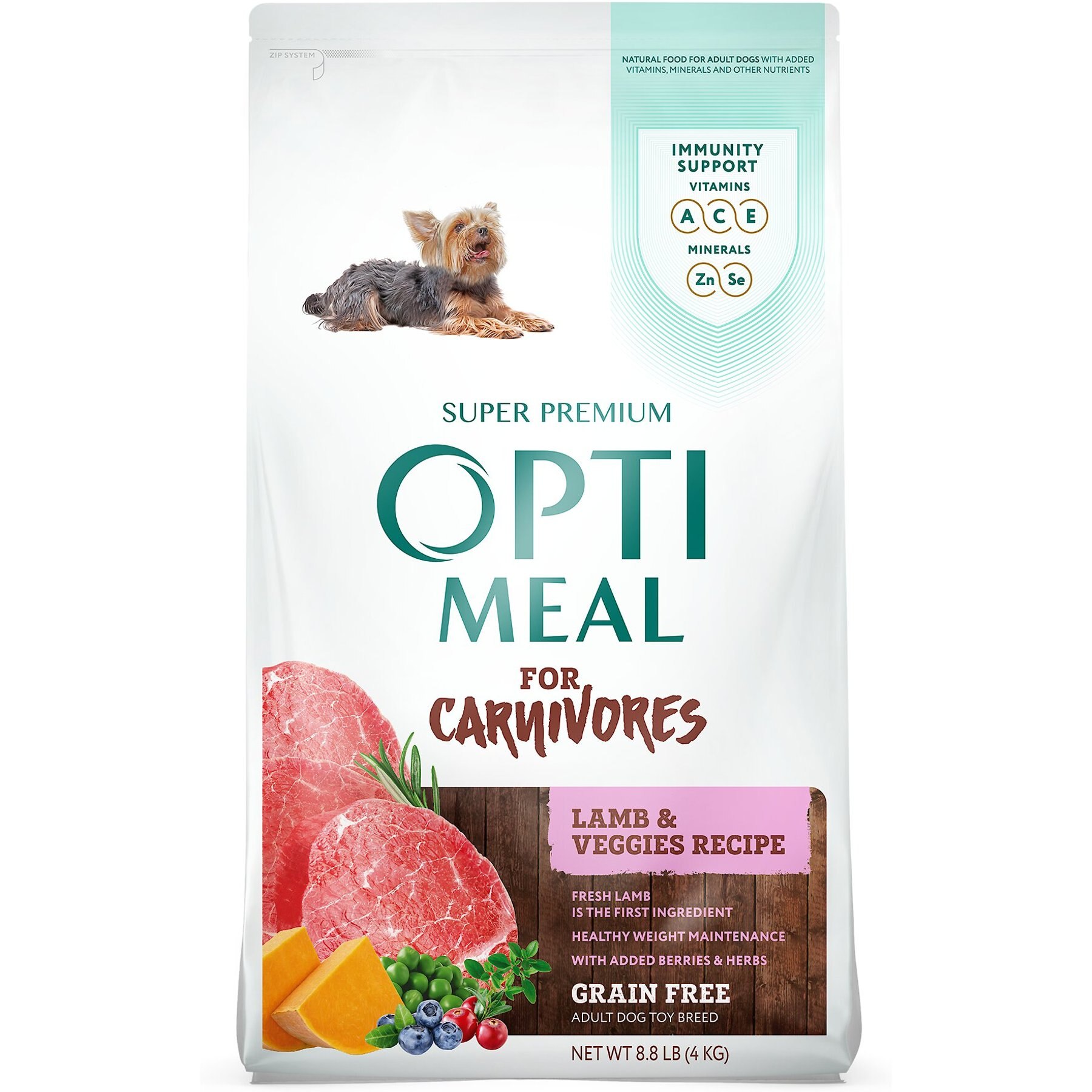 Optimeal Grain-Free Weight Management Lamb & Veggies Recipe Toy Breed Dry Dog Food, 8.8-lb bag