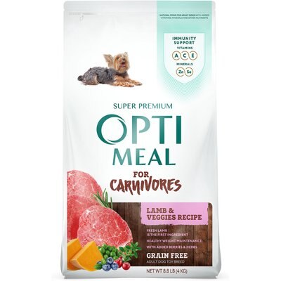 Optimeal Optimeal Grain-Free Weight Management Lamb & Veggies Recipe Toy Breed Dry Dog Food, 8.8-lb bag