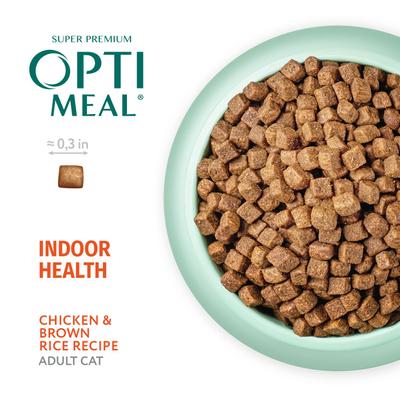 Show full view: Optimeal Indoor Health Cat Chicken & Brown Rice Recipe Dry Cat Food, 3.3-lb bag slide 4 of 8