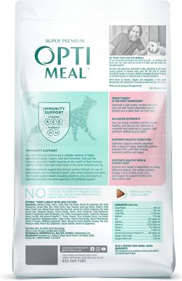 Show full view: Optimeal Nutrient Balance Turkey & Barley Recipe Adult Dry Cat Food, 3.3-lb bag slide 3 of 9