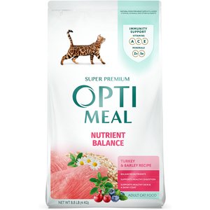 Optimeal Nutrient Balance Turkey & Barley Recipe Adult Dry Cat Food, 8.8-lb bag