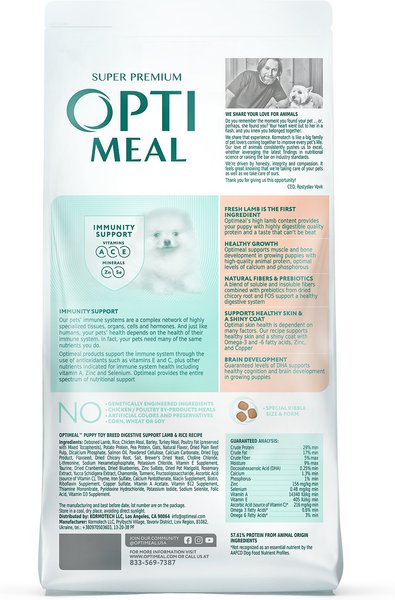 Optimeal Puppy Skin & Digestive Support Lamb & Rice Recipe Toy Breed Dry Dog Food