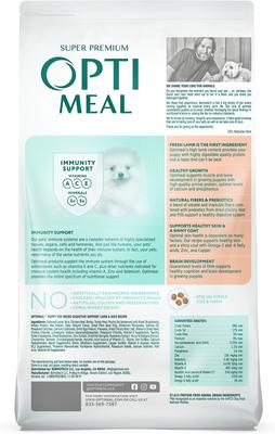 Show full view: Optimeal Puppy Skin & Digestive Support Lamb & Rice Recipe Toy Breed Dry Dog Food, 8.8-lb bag slide 3 of 7