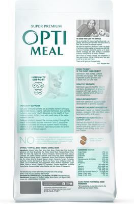 Show full view: Optimeal Puppy Vital Nurture Turkey & Oatmeal Recipe Dry Dog Food, 3.3-lb bag slide 3 of 7