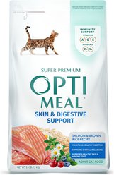 Optimeal Skin & Digestive Support Salmon & Brown Rice Recipe Dry Cat Food, 3.3-lb bag