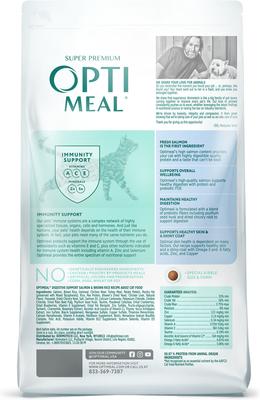 Show full view: Optimeal Skin & Digestive Support Salmon & Brown Rice Recipe Dry Cat Food, 3.3-lb bag slide 3 of 10