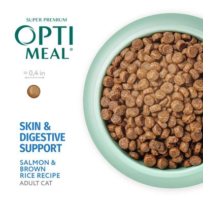 Show full view: Optimeal Skin & Digestive Support Salmon & Brown Rice Recipe Dry Cat Food, 3.3-lb bag slide 4 of 10
