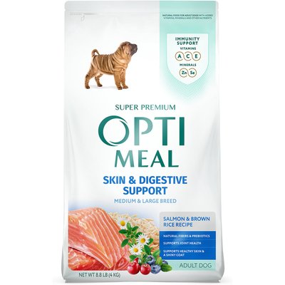 Optimeal Optimeal Skin & Digestive Support Salmon & Brown Rice Recipe Medium & Large Breed Dry Dog Food, 8.8-lb bag