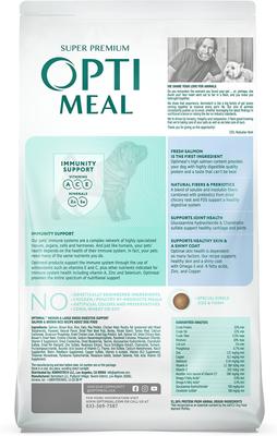 Show full view: Optimeal Skin & Digestive Support Salmon & Brown Rice Recipe Medium & Large Breed Dry Dog Food, 8.8-lb bag slide 3 of 6