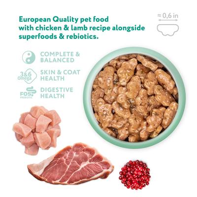 Show full view: Optimeal Tender Morsels with Chicken & Lamb in Savory Sauce Adult Wet Dog Food, 3-oz pouch, 12 count slide 4 of 6