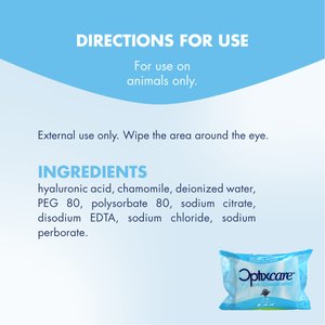 Optixcare Dog & Cat Eye Cleaning Wipes, 50 count