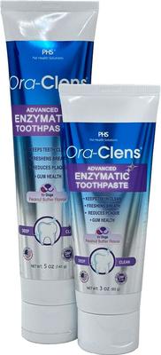 Show full view: Ora-Clens Advanced Enzymatic Peanut Butter Flavor Dog Toothpaste, 3-fl oz tube slide 5 of 5