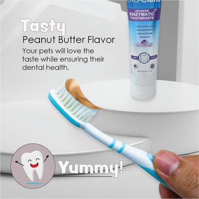 Show full view: Ora-Clens Advanced Enzymatic Peanut Butter Flavor Dog Toothpaste, 5-fl oz tube slide 3 of 10