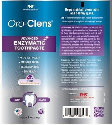 Show full view: Ora-Clens Advanced Enzymatic Peanut Butter Flavor Dog Toothpaste, 5-fl oz tube slide 9 of 10