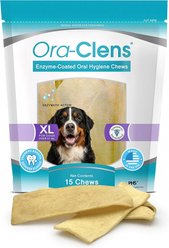Ora-Clens Enzyme-Coated Oral Hygiene X-Large Dental Dog Treats, 15 count