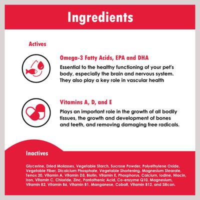 Show full view: Ora-Clens Omega Chews Medium & Large Breed Dog Supplement, 150 count slide 7 of 10
