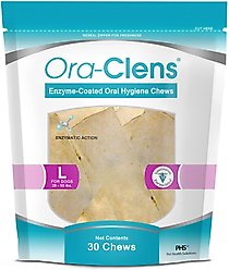 Ora-Clens Oral Hygiene Large Dental Dog Treats, 30 count