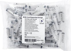 Oral Syringes Dispensing Syringes with Tip Cap, 5-cc, 100 count