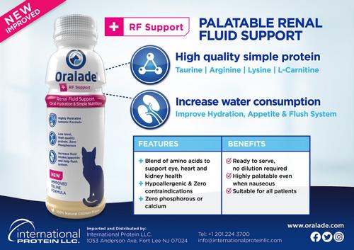 Show full view: Oralade RF Support Chicken Flavored Liquid Urinary Supplement for Cats, 330-ml bottle slide 5 of 7