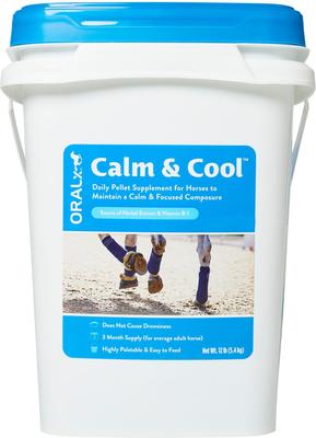 Show full view: Oralx Calm & Cool Daily Calming Hay Flavor Pellets Horse Supplement, 12-lb pail slide 1 of 4