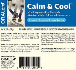 Oralx Calm & Cool Paste Horse Supplement, 1.2-oz syringe slide 2 of 2