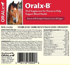 Oralx Oralx-B Circulatory Care Paste Horse Supplement, 1.2-oz syringe slide 2 of 2