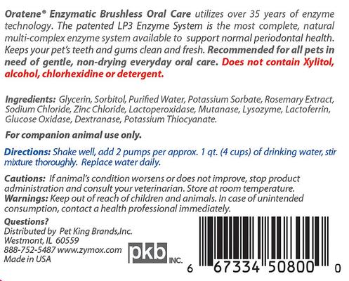 Show full view: Oratene Enzymatic Brushless Oral Care Dog & Cat Dental Water Additive, 8-fl oz bottle slide 8 of 11