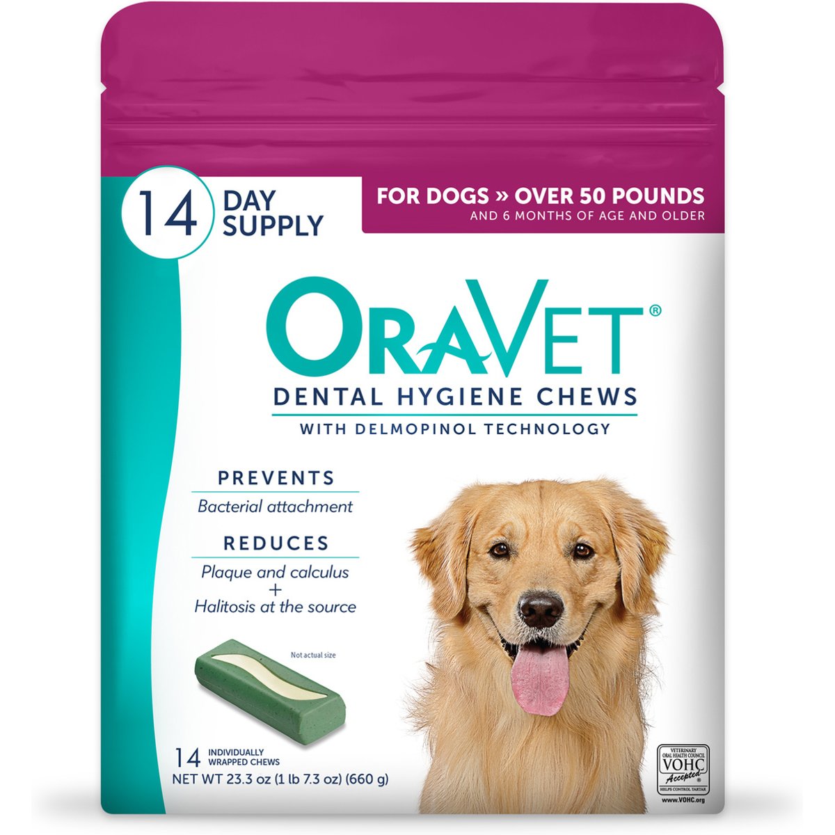 OraVet Hygiene Dental Chews for Large & Giant Dogs, over 50-lbs, 14 count