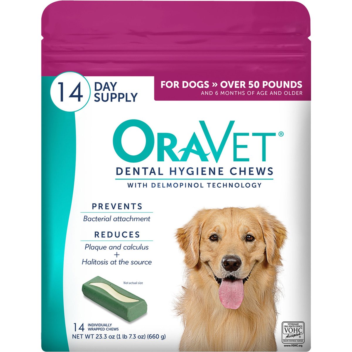 OraVet Hygiene Dental Chews for Large & Giant Dogs, over 50-lbs, 14 count