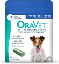 OraVet Hygiene Dental Chews for Small Dogs, 10-24 lbs., 14 count