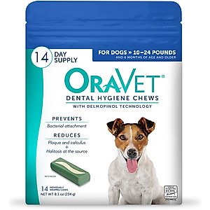 OraVet Hygiene Dental Chews for Small Dogs, 10-24 lbs., 14 count