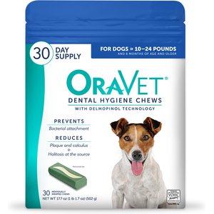 OraVet Hygiene Dental Chews for Small Dogs, 10-24 lbs., 30 count
