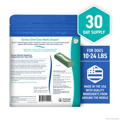 Show full view: OraVet Hygiene Dental Chews for Small Dogs, 10-24 lbs., 30 count slide 9 of 10