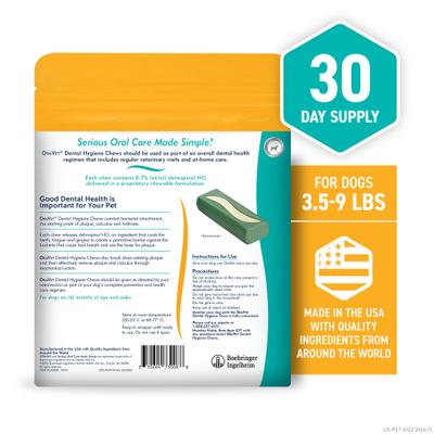Show full view: OraVet Hygiene Dental Chews for X-Small Dogs, Up to 10-lbs., 30 count slide 10 of 11