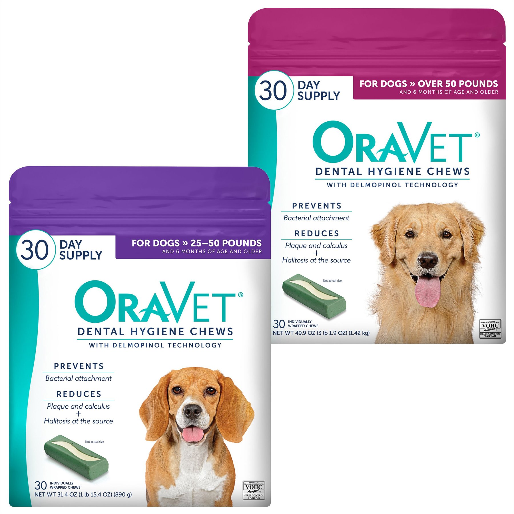 OraVet Hygiene for Medium Dogs + Dental Chews for Large & Giant Dogs