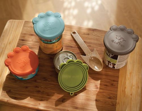 Show full view: Speckle & Spot by Ore' Originals Pet Can Cover, Orange/Cream, 2 pack, 4-in wide slide 3 of 4