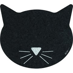 Speckle & Spot by Ore' Originals Pet Recycled Rubber Black Cat Face Placemat