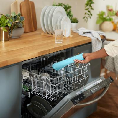 Show full view: Speckle & Spot by Ore' Originals Pet Silicone Dog & Cat Placemat, Aqua slide 4 of 7