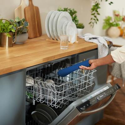 Show full view: Speckle & Spot by Ore' Originals Pet Silicone Dog & Cat Placemat, Indigo slide 4 of 7