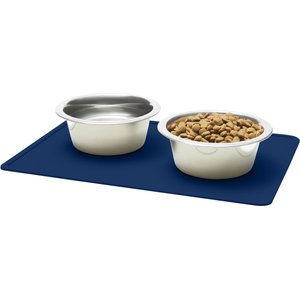 Speckle & Spot by Ore' Originals Pet Silicone Dog & Cat Placemat, Indigo